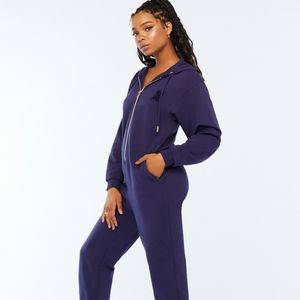 NWT Forever Savage Hooded Jumpsuit - Navy